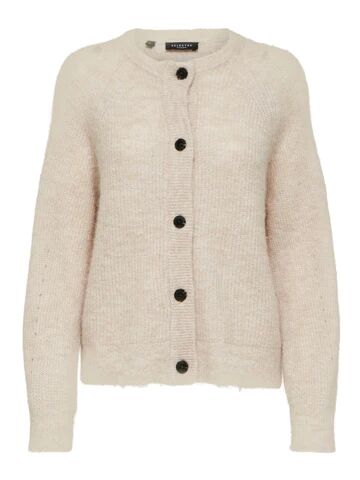 Selected Femme Lulu LS Knit Short Cardigan - Birch Melange S Selected Femme Lulu LS Knit Short Cardigan - Birch Melange S