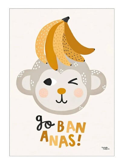 Poster & Frame Michelle Carlslund Kids Go Bananas Beige 30x40cm