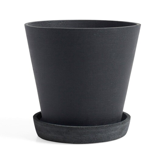 HAY Flowerpot with saucer krukke XXXL Ø34 cm Svart