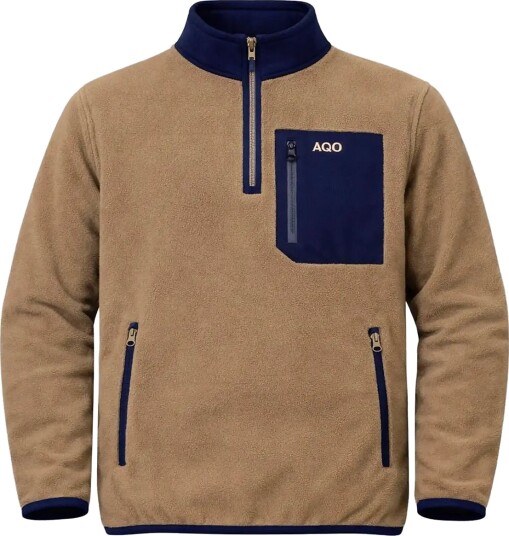 A QUESTION OF David Micro Fleece Halfway Zip   Brown   M