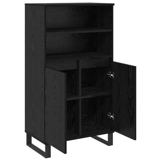 Høyskap Svart 60 x 36 x 110 cm Konstruert tre Høyskap Svart 60 x 36 x 110 cm Konstruert tre