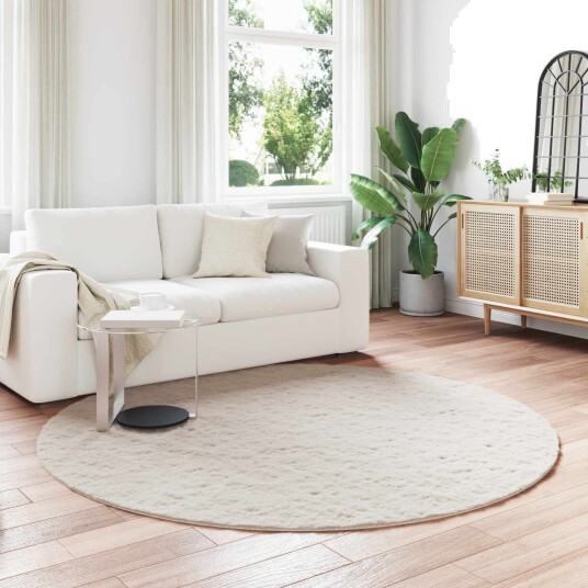 Kunstpels Kanin Teppe Olite Beige Ø 200 cm Polyester