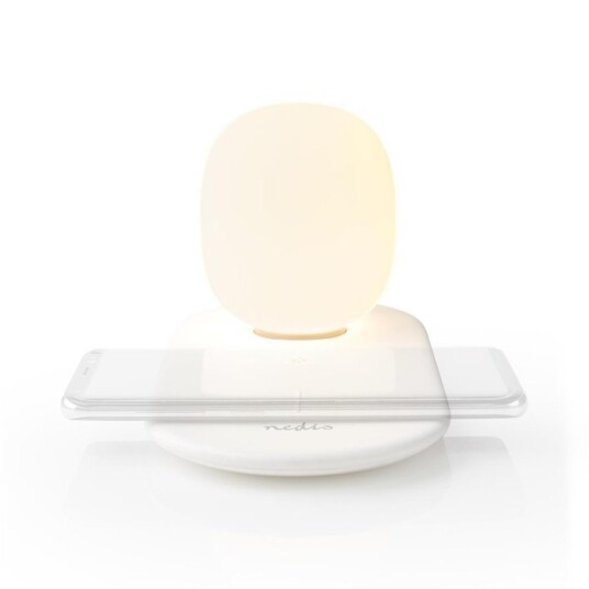 Nedis LED-lampe med trådløs lader | Dimmer På produkt Qi 10 W dimming Varm Hvit 3000 K