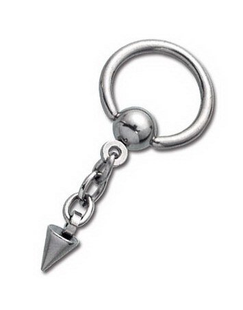 Utgått Silver BCR Piercing with Haning Spike 1.6 mm x 10 mm