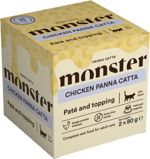 Monster Pet Food Våtfôr til Katt Panna Catta Kylling 2-pakning 80 g