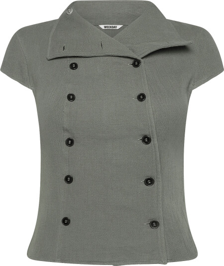Weekday Double Breasted Cotton Top Khaki green 40 Weekday Double Breasted Cotton Top Khaki green 40