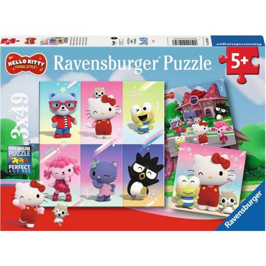 Ravensburger Puzzle Hello Kitty Super Style 3x49p Ravensburger Puzzle Hello Kitty Super Style 3x49p