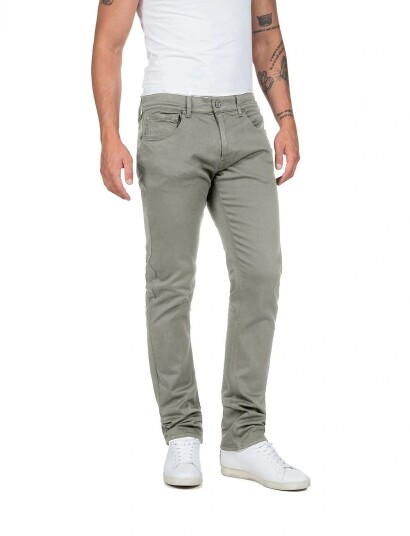 Replay Grover Trousers Straight Hyperflex Colour Xlite   Green   29 x 32