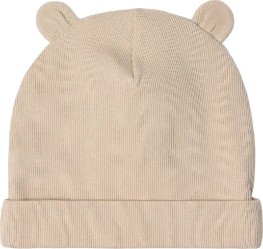 Lindex Cap W Ears Rib Newborn   Beige   36 38
