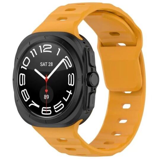 EIDERWOOD Samsung Galaxy Watch Ultra 47mm Watch Band Adjustable Silicone Wrist Strap - Yellow EIDERWOOD Samsung Galaxy Watch Ultra 47mm Watch Band Adjustable Silicone Wrist Strap - Yellow