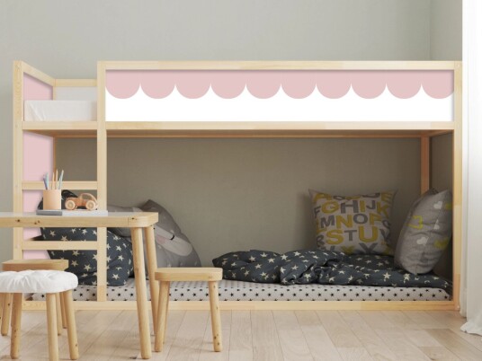 Selvklebende klistremerker for Ikea KURA seng / Scallop design
