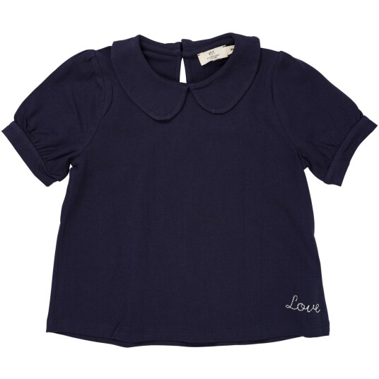 COPENHAGEN COLORS Navy Solid T-shirt m. Collar 116