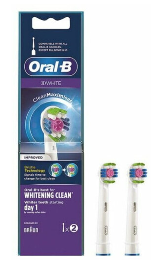 Oral B Reservehode 3d White Whitening Clean D 2 Pcs Enheter