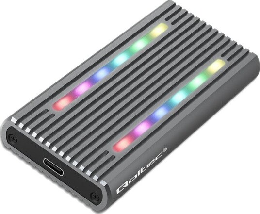 Qoltec 52272 M.2 SSD kabinett SATA/NVMe RGB LED USB-C 4TB Qoltec 52272 M.2 SSD kabinett SATA/NVMe RGB LED USB-C 4TB