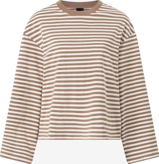 Gina Tricot   Topp Stripe Long Sleeve Tee   Brun
