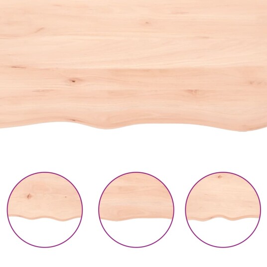 vidaXL Vegghylle 40x50x2 cm ubehandlet heltre eik
