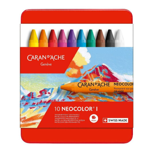 Caran d'Ache Neocolor I Voks pasteller 10 Vokspasteller