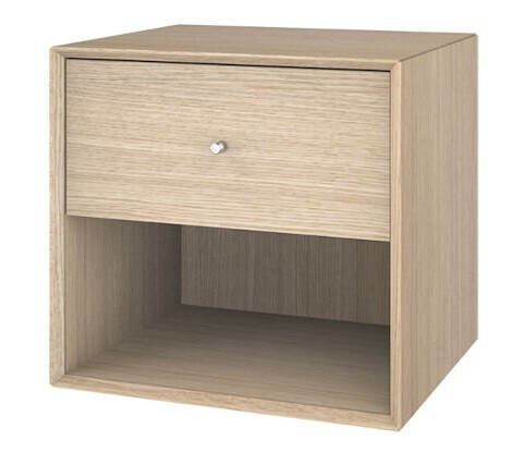 The Box Vegghengt Nattbord 40x37cm M/skuff Øverst (Størrelse: 40x37x34, Fargekombinasjon: Hvit Eik Med Hvit Eik Skuff)