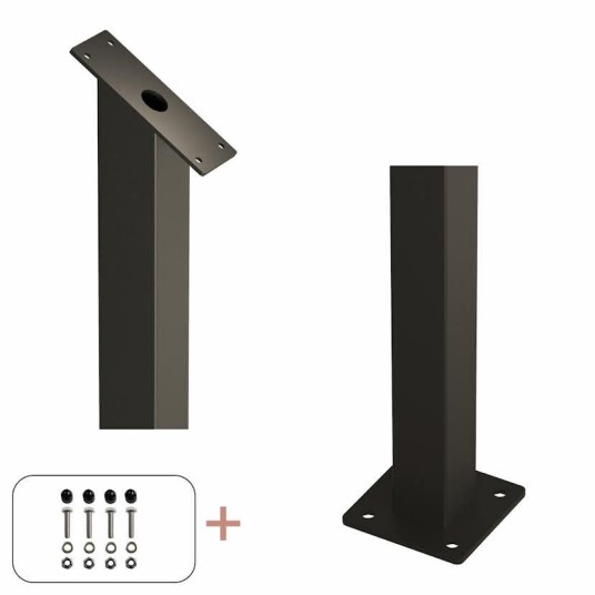 Stålstolpe PLUS med Fot til Trapperekkverk med Bolter 4,5 x 4,5 cm Stålstolpe PLUS med Fot til Trapperekkverk med Bolter 4,5 x 4,5 cm