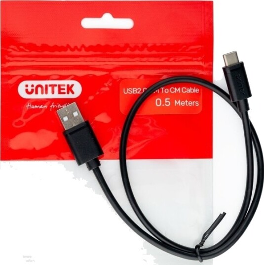 Unitek Usb-Kabel Usb-A Usb-C 50Cm Y-C481bk