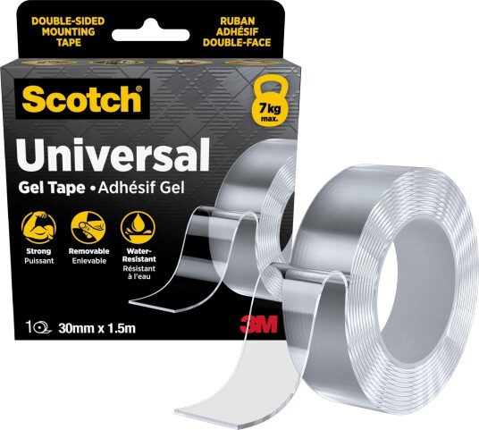 3M Scotch Dobbeltsidig Gel?? tape 30mm x 15m Transparent