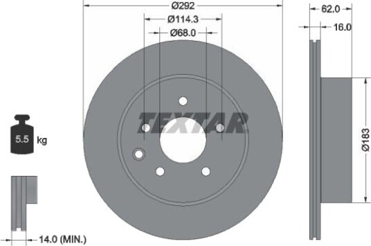 TEXTAR 92144000 Bremseskive