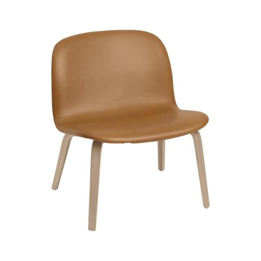 Muuto Muuto Visu Lenestol med Base Skinntrukket Konjakk/eik