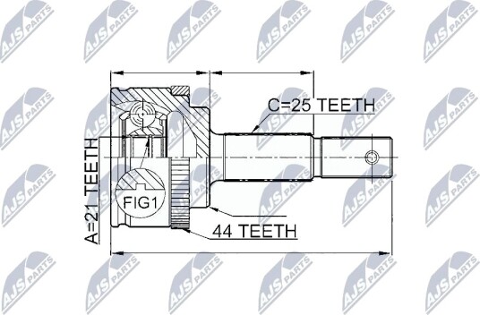 Nty Drivknute drivaksel NTY NPZ NS 086