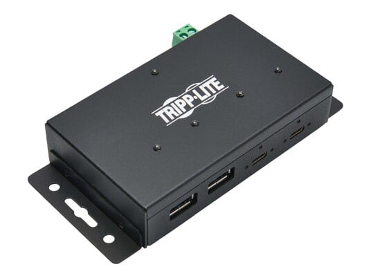 TRIPP LITE 4-Port Industrial-Grade USB 3.1 Gen 2 Hub - 10 Gbps, 2 USB-C & 2 USB-A, 15 kV ESD Immunity, Iron Housing - hub - 4 porter - TAA-samsvar