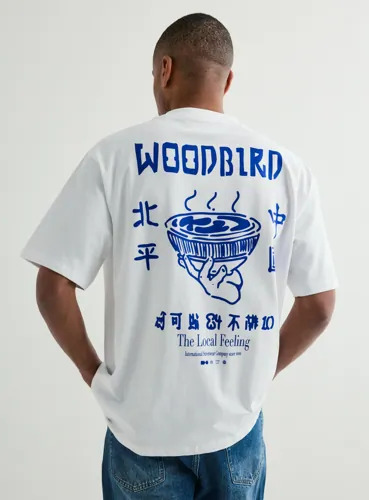 Woodbird WBBaine Serve Tee T skjorte med trykk Hvit