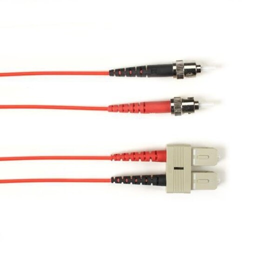 BLACK BOX SM FO PATCH CABLE DUPLX, LSZH, RED, STSC