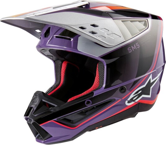 Alpinestars S-M5 Sail 2024 Motocross Hjelm L Svart Lilla Sølv Alpinestars S-M5 Sail 2024 Motocross Hjelm L Svart Lilla Sølv