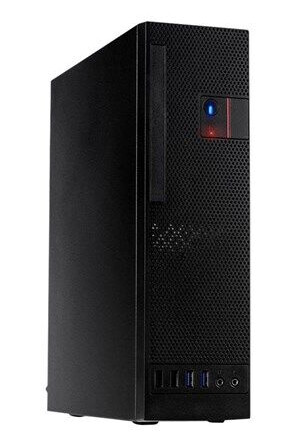 Inter-Tech S-331 Mini-ITX Kabinett Svart med USB-C og Lyd