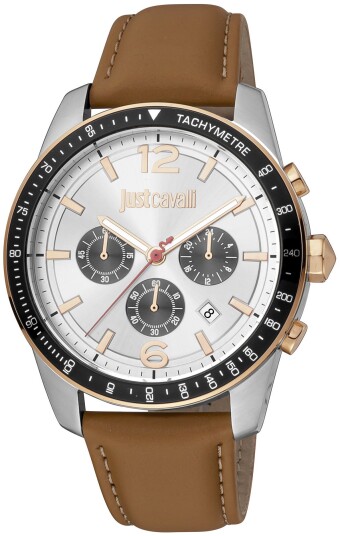 Just Cavalli Herreklokke JC1G204L0035 Classic Sølvfarget/Lær Ø44 mm