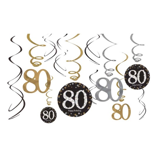 Amscan EU Swirls 80 Sølv/Gull Glitter 12-pakning Amscan EU Swirls 80 Sølv/Gull Glitter 12-pakning