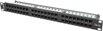 Lanberg Ppu5-1048-B Koblingspanel Cat 5E Utp Rj-45 X 48 Ral 9004 Svart 1U 19"