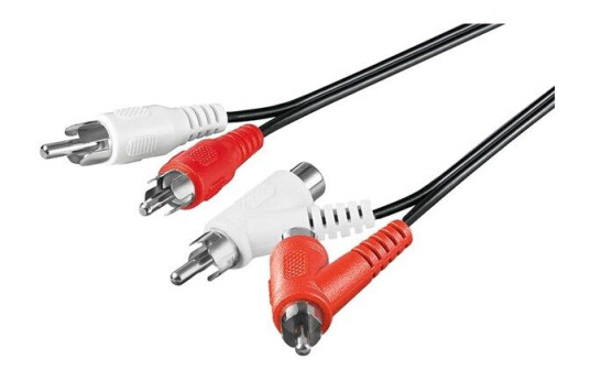 Pro RCA Stereo Lydkabel 1,5 m Svart med Passthrough