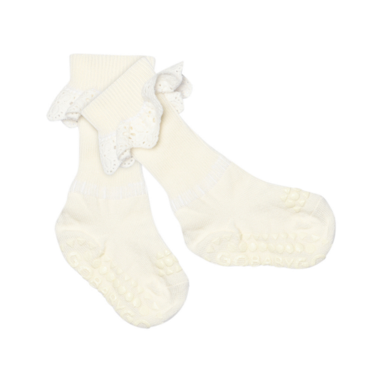 GoBabyGo   Sokker i Bambus med Blonder Antiskli LV Snow White   23 26