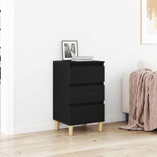 Nattbord Svart Eik 40x35x70 cm Konstruert Tre Nattbord Svart Eik 40x35x70 cm Konstruert Tre