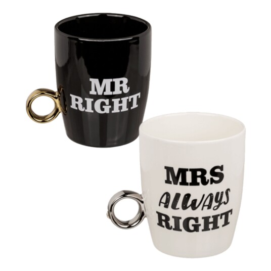 Out of the Blue Kopp Mr Right & Mrs Always Right - 2-pakning