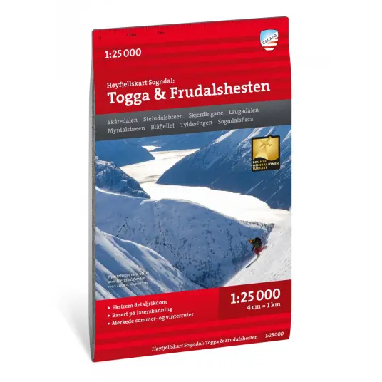 Calazo förlag Høyfjellskart Sogndal: Togga og Frudalshesten 1:25.000 OneSize, NoColour