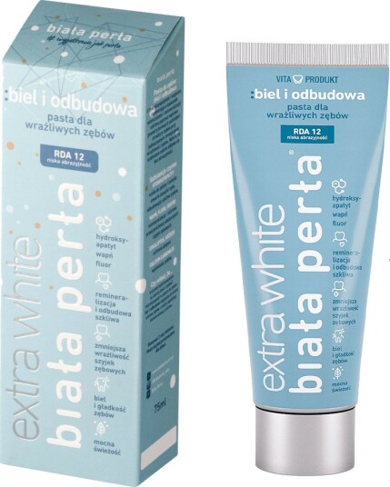 Tannbleking Tannkrem Biala Perla Extra White 75 ml.