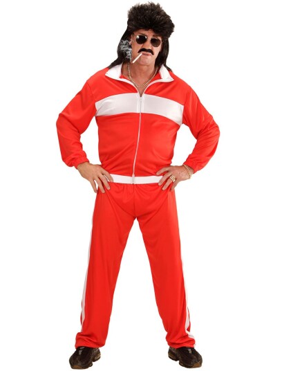 Rød 80 Talls Grilldress Herrekostyme Strl XXL