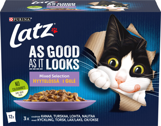 Purina Latz Agail Våtfôr til Katt, Blandet Utvalg i Gel 12x85 g