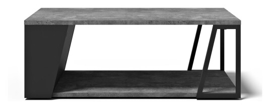 Temahome Albi Sofabord, Betong/Svart metall, 100x55x36 Unoliving