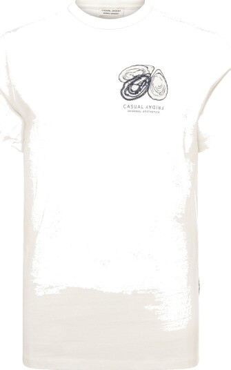 Casual Friday Cfryder Tee With Chestprint Cream XXL