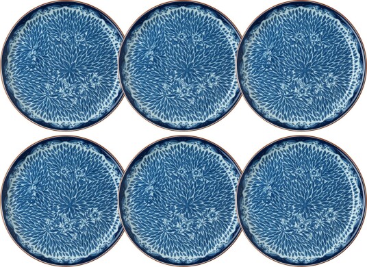Ostindia Floris Tallerken 20 cm 6 pk Blå Ostindia Floris Tallerken 20 cm 6 pk Blå