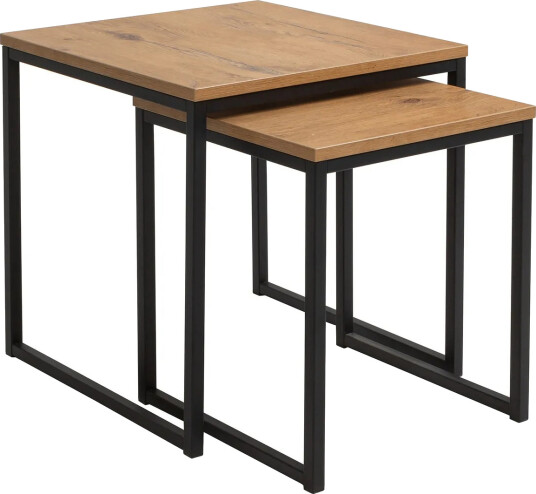 Illaso Settbord 41 cm 2 Bord - Eikfarge/Svart