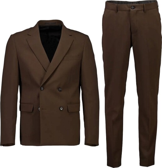 Lindbergh Plain Db Mens Suit Normal Length DEEP BROWN 56
