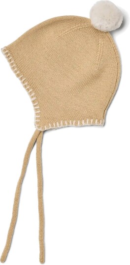 Wheat Knit Bonnet Pomma HONEY PEACH 9 24M